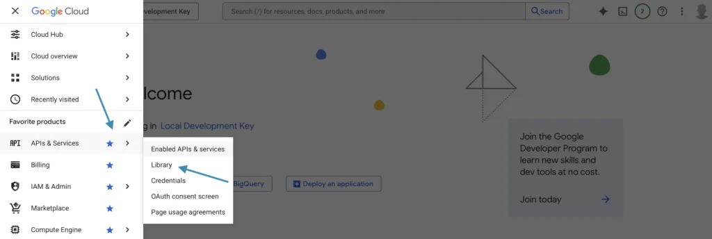 Navigate to API Library