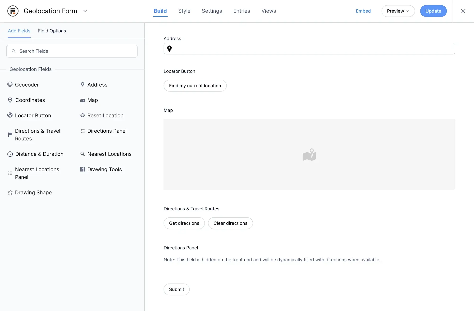Formidable Forms Geolocation Editor